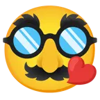 face blowing a kiss + disguised face