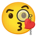 face blowing a kiss + face with monocle