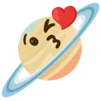 face blowing a kiss + ringed planet