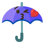 face blowing a kiss + umbrella