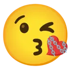 face blowing a kiss + chains