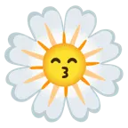 kissing face with smiling eyes + blossom