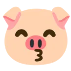 kissing face with smiling eyes + pig face