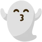 kissing face with smiling eyes + ghost