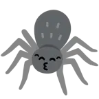 kissing face with smiling eyes + spider