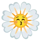 kissing face with closed eyes + blossom