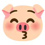 kissing face with closed eyes + pig face