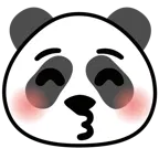 kissing face with closed eyes + panda