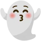 kissing face with closed eyes + ghost