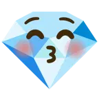 kissing face with closed eyes + gem stone