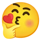 kissing face with closed eyes + thinking face