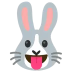 face with tongue + rabbit face