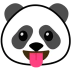 face with tongue + panda