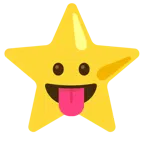 face with tongue + star