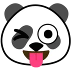 faccina che fa l’occhiolino e mostra la lingua + panda