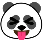 faccina che strizza gli occhi e mostra la lingua + panda