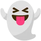 faccina che strizza gli occhi e mostra la lingua + fantasma