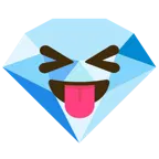 faccina che strizza gli occhi e mostra la lingua + gemma