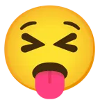 squinting face with tongue + anguished face