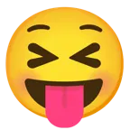 squinting face with tongue + flushed face