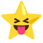 faccina che strizza gli occhi e mostra la lingua + stella