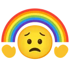 faccina preoccupata + arcobaleno