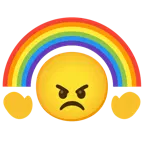 faccina arrabbiata + arcobaleno