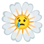 faccina che piange + fiore