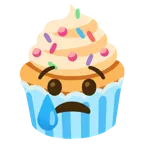 faccina che piange + cupcake