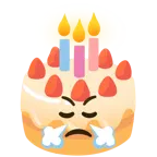 faccina che sbuffa + torta di compleanno