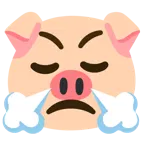 faccina che sbuffa + muso di maiale