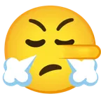 faccina che sbuffa + faccina bugiarda