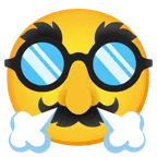 faccina che sbuffa + faccina travestita