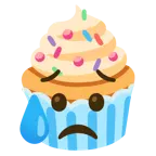 faccina delusa ma sollevata + cupcake