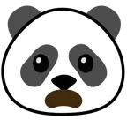 faccina imbronciata con bocca aperta + panda