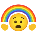 faccina angosciata + arcobaleno