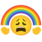 faccina esausta + arcobaleno