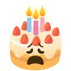 faccina esausta + torta di compleanno