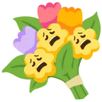 faccina esausta + mazzo di fiori