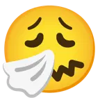 faccina esausta + faccina che starnutisce