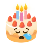 sleepy face + birthday cake