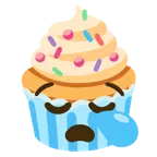 sleepy face + cupcake