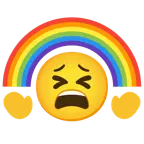 faccina stanca + arcobaleno