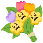 faccina stanca + mazzo di fiori