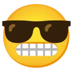 faccina con smorfia + faccina con sorriso e occhiali da sole