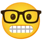 faccina con smorfia + faccina nerd