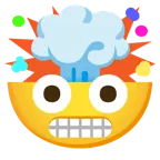 faccina con smorfia + testa che esplode