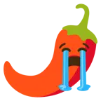 loudly crying face + hot pepper