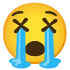 엉엉 우는 얼굴 + 어지러운 얼굴