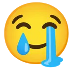 loudly crying face + smiling face with tear